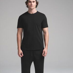 Skims Cotton Mens Classic T-Shirt in Black Size Small